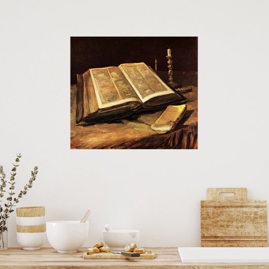 Stillleben mit der Bibel von Vincent van Gogh Poster (Küche)