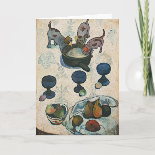 Stillleben mit drei Welpen | Paul Gauguin Karte (Vorderseite)