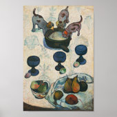 Stillleben mit drei Welpen | Paul Gauguin Poster (Vorne)