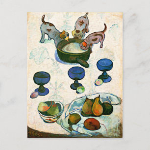 Stillleben mit drei Welpen, Paul Gauguin Postkarte