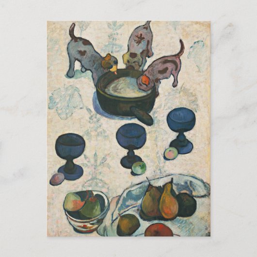Stillleben mit drei Welpen | Paul Gauguin Postkarte (Vorderseite)
