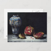 Stillleben mit einem Granatapfel Postkarte (Vorne/Hinten)