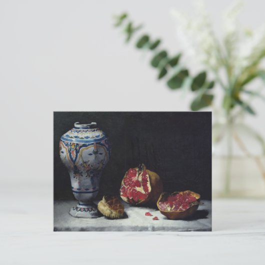Stillleben mit einem Granatapfel Postkarte (Stehend Vorderseite)