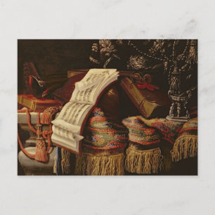 Stillleben mit einem Heft Noten Postkarte