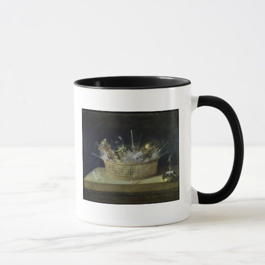 Stillleben mit einem Korb der Gläser, 1644 Tasse (Rechts)