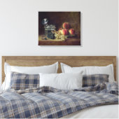 Stillleben mit einem Korb von Pfirsichen Leinwanddruck (Insitu (Schlafzimmer))