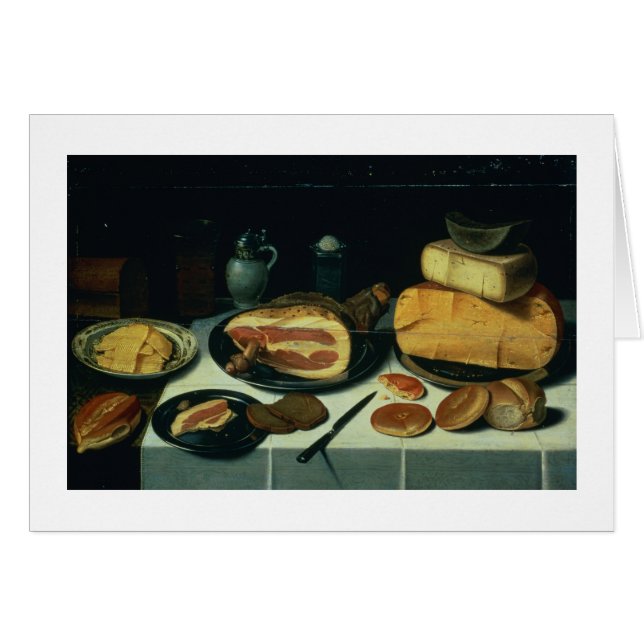 Stillleben mit einem Schinken (Öl auf Platte) (Vorderseite (Horizontal))