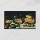 Stillleben mit einem Schinken (Öl auf Platte) Visitenkarte (Rückseite)
