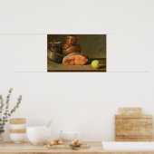 Stillleben mit einem Stück Lachs Poster (Küche)