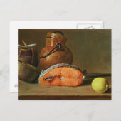Stillleben mit einem Stück Lachs Postkarte (Vorne/Hinten)