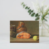 Stillleben mit einem Stück Lachs Postkarte (Stehend Vorderseite)