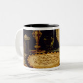 Stillleben mit einem Törtchen, einem Huhn, einem Zweifarbige Tasse (Vorderseite Links)