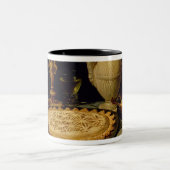 Stillleben mit einem Törtchen, einem Huhn, einem Zweifarbige Tasse (Mittel)