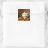 Stillleben mit einem Tureen Quadratischer Aufkleber (Tasche)