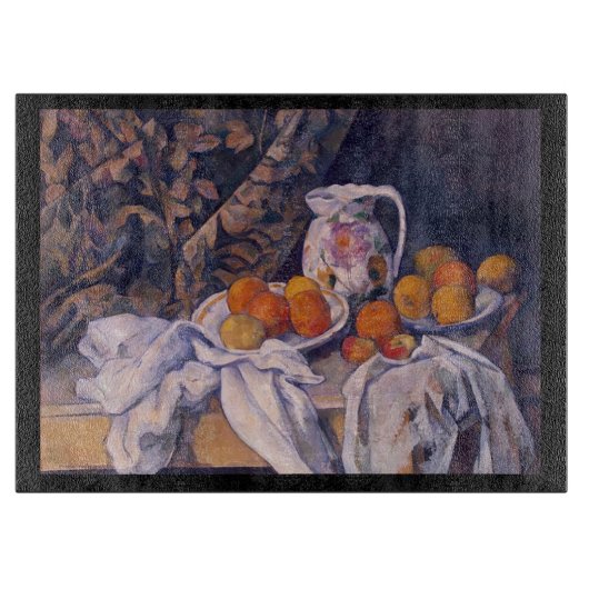 Stillleben mit einem Vorhang-hackenden Brett (Vorderseite)