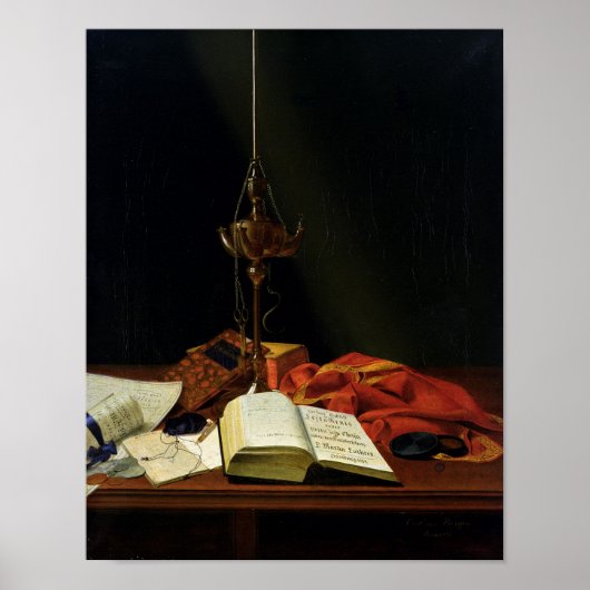 Stillleben mit einer Bibel, 1821 Poster (Vorne)