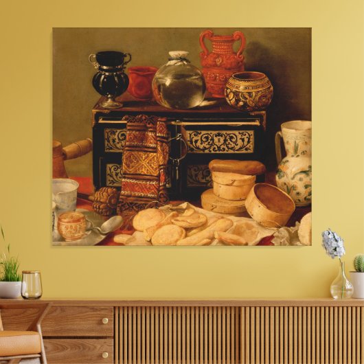 Stillleben mit einer Ebonkiste Leinwanddruck (Insitu (Wohnzimmer))