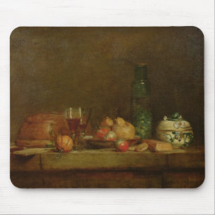 Stillleben mit einer Flasche Oliven, 1760 Mousepad