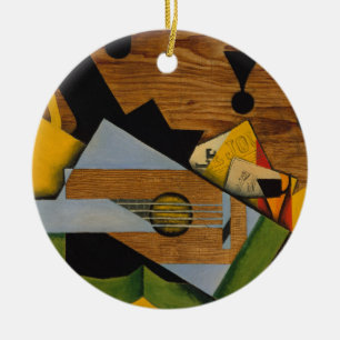 Stillleben mit einer Gitarre Keramik Ornament
