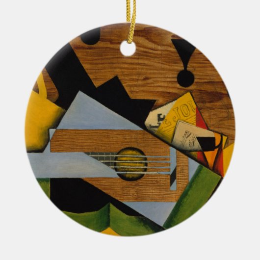 Stillleben mit einer Gitarre Keramik Ornament (Vorne)