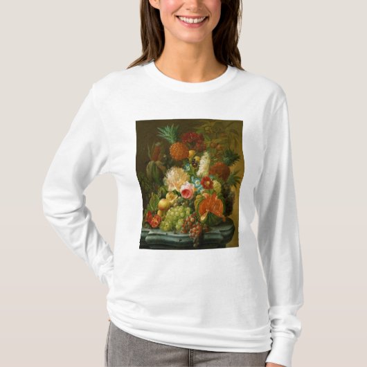 Stillleben mit einer Melone und Trauben T-Shirt (Vorderseite)