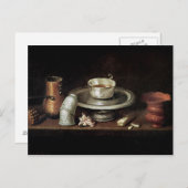 Stillleben mit einer Schüssel Schokolade Postkarte (Vorne/Hinten)