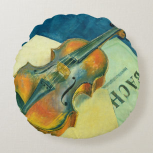 Stillleben mit einer Violine, 1921 Rundes Kissen