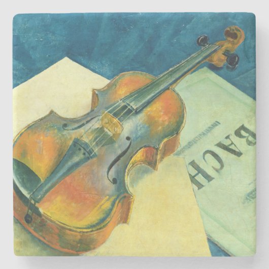 Stillleben mit einer Violine, 1921 Steinuntersetzer (Vorderseite)