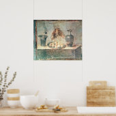 Stillleben mit Eizellen und Drossel Poster (Küche)