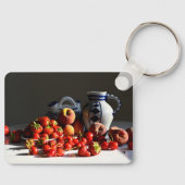Stillleben mit Erdbeeren, Pfirsichen und Kirschen Schlüsselanhänger (Vorderseite)