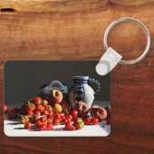 Stillleben mit Erdbeeren, Pfirsichen und Kirschen Schlüsselanhänger (Vorderseite)