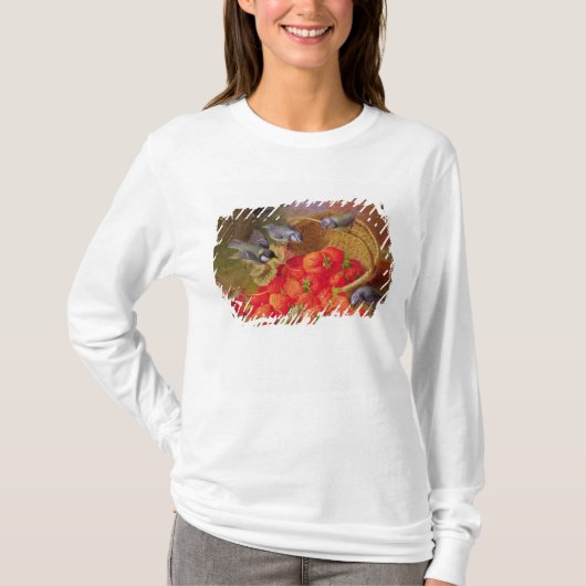 Stillleben mit Erdbeeren und Bluetits T-Shirt (Vorderseite)