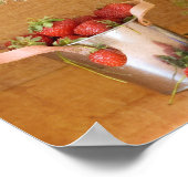 Stillleben mit Erdbeeren und wild lebenden Blume Poster (Ecke)