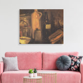 Stillleben mit Erdgeschirr-Glas Bier und Bott Leinwanddruck (Insitu (Wohnzimmer))