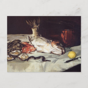 Stillleben mit Fisch - Edouard Manet Postkarte