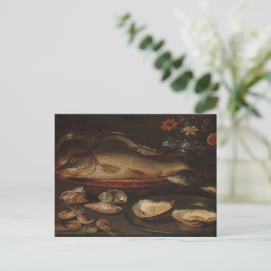 Stillleben mit Fisch von Clara Peeters Postkarte (Stehend Vorderseite)