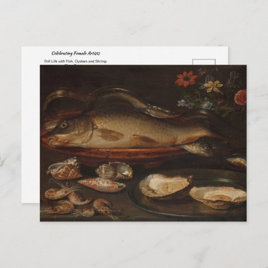 Stillleben mit Fisch von Clara Peeters Postkarte (Vorne/Hinten)