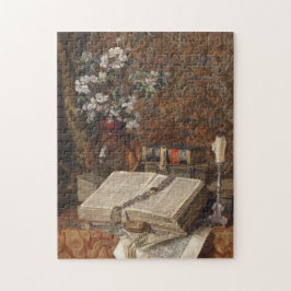 Stillleben mit Folios und Kirschblüten Puzzle