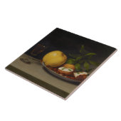 Stillleben mit Frucht, Kuchen und Wein, 1821 Fliese (Seite)