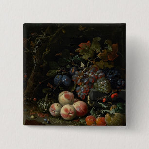 Stillleben mit Frucht, Laub und Insekten, c.1669 Button