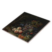 Stillleben mit Frucht, Laub und Insekten, c.1669 Fliese (Seite)