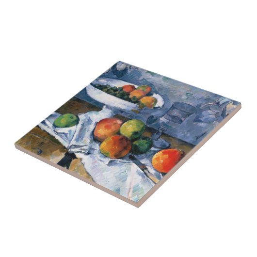 Stillleben mit Frucht-Teller Fliese (Seite)