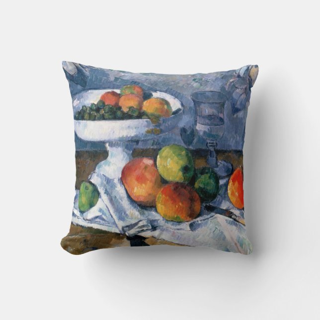 Stillleben mit Frucht-Teller Kissen (Vorderseite)