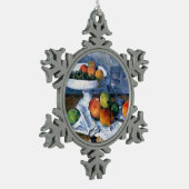 Stillleben mit Frucht-Teller Schneeflocken Zinn-Ornament (Links)