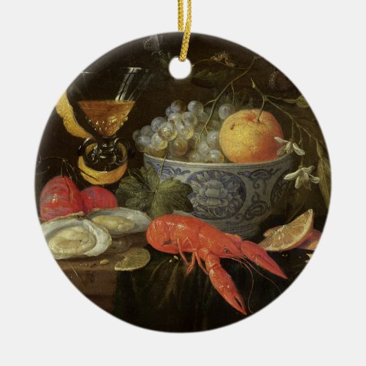 Stillleben mit Frucht und Schalentieren, 1653 (Öl Keramikornament (Vorne)
