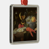 Stillleben mit Frucht und Schalentieren, 1653 (Öl Silbernes Ornament (Rechts)
