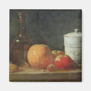 Stillleben mit Frucht-und Wein-Flasche Magnet