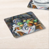 Stillleben mit Früchten, Paul Cezanne Rechteckiger Pappuntersetzer (angewinkelt)