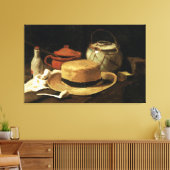 Stillleben mit gelbem Strohhut-Galerie umwickelt Leinwanddruck (Insitu (Wohnzimmer))