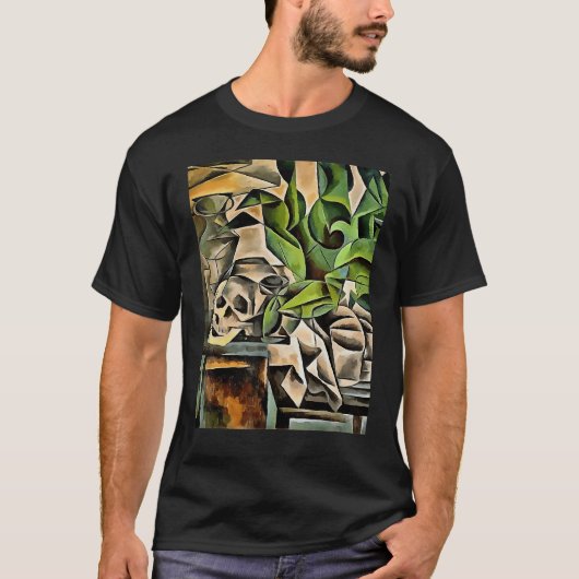 Stillleben mit geometrischer Kunst des Cranium T-Shirt (Vorderseite)